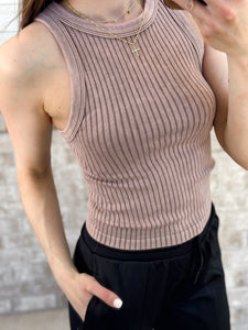 Seamless Ribbed Dream Tank [rose]