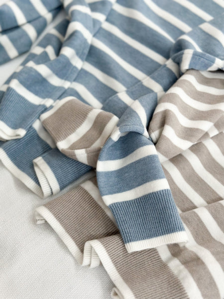 Dearest Sweater [taupe & baby blue]