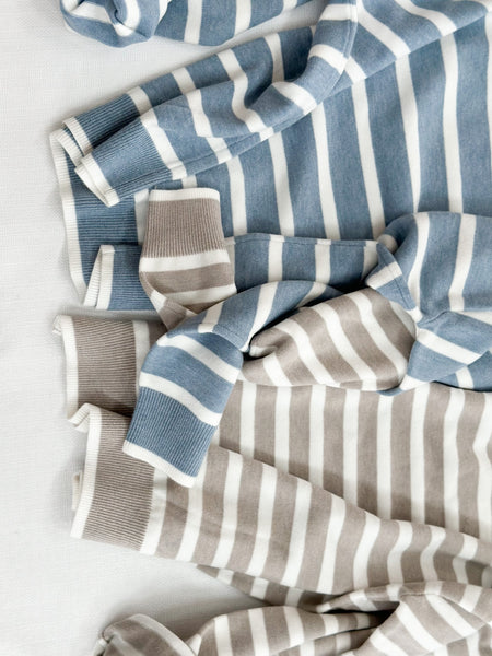 Dearest Sweater [taupe & baby blue]