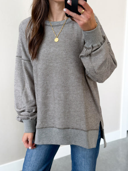 Liv Ribbed Knit Oversized Crew