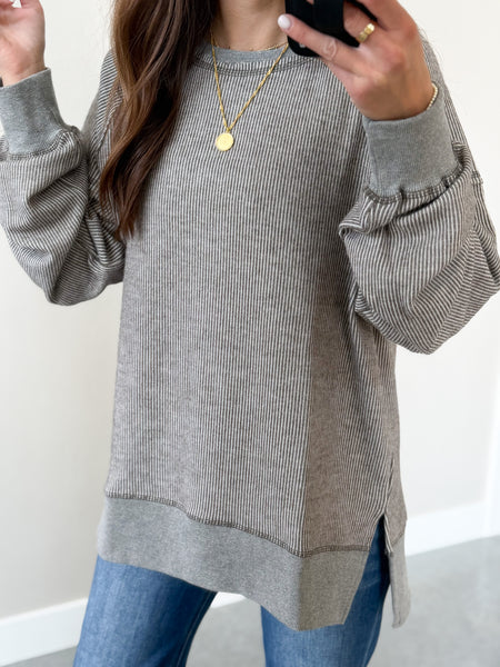 Liv Ribbed Knit Oversized Crew