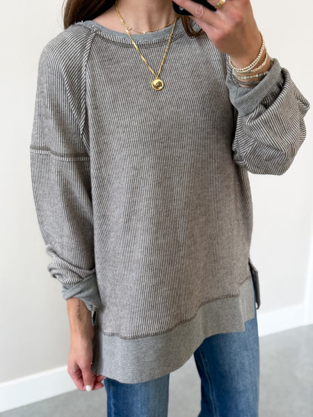 Liv Ribbed Knit Oversized Crew