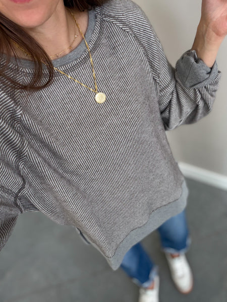 Liv Ribbed Knit Oversized Crew