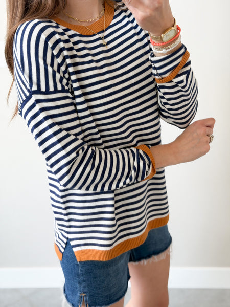 Robin Light Weight Knit [navy/camel]