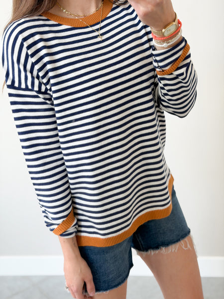 Robin Light Weight Knit [navy/camel]