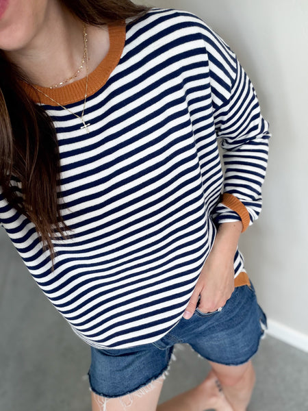 Robin Light Weight Knit [navy/camel]