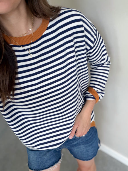 Robin Light Weight Knit [navy/camel]