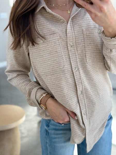 Maple Soft Button Down [blue micro stripe, taupe stripe, & light gray]*