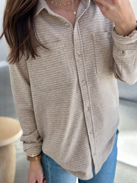 Maple Soft Button Down [blue micro stripe, taupe stripe, & light gray]*