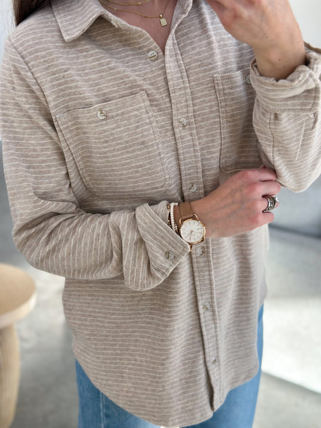 Maple Soft Button Down [blue micro stripe, taupe stripe, & light gray]*
