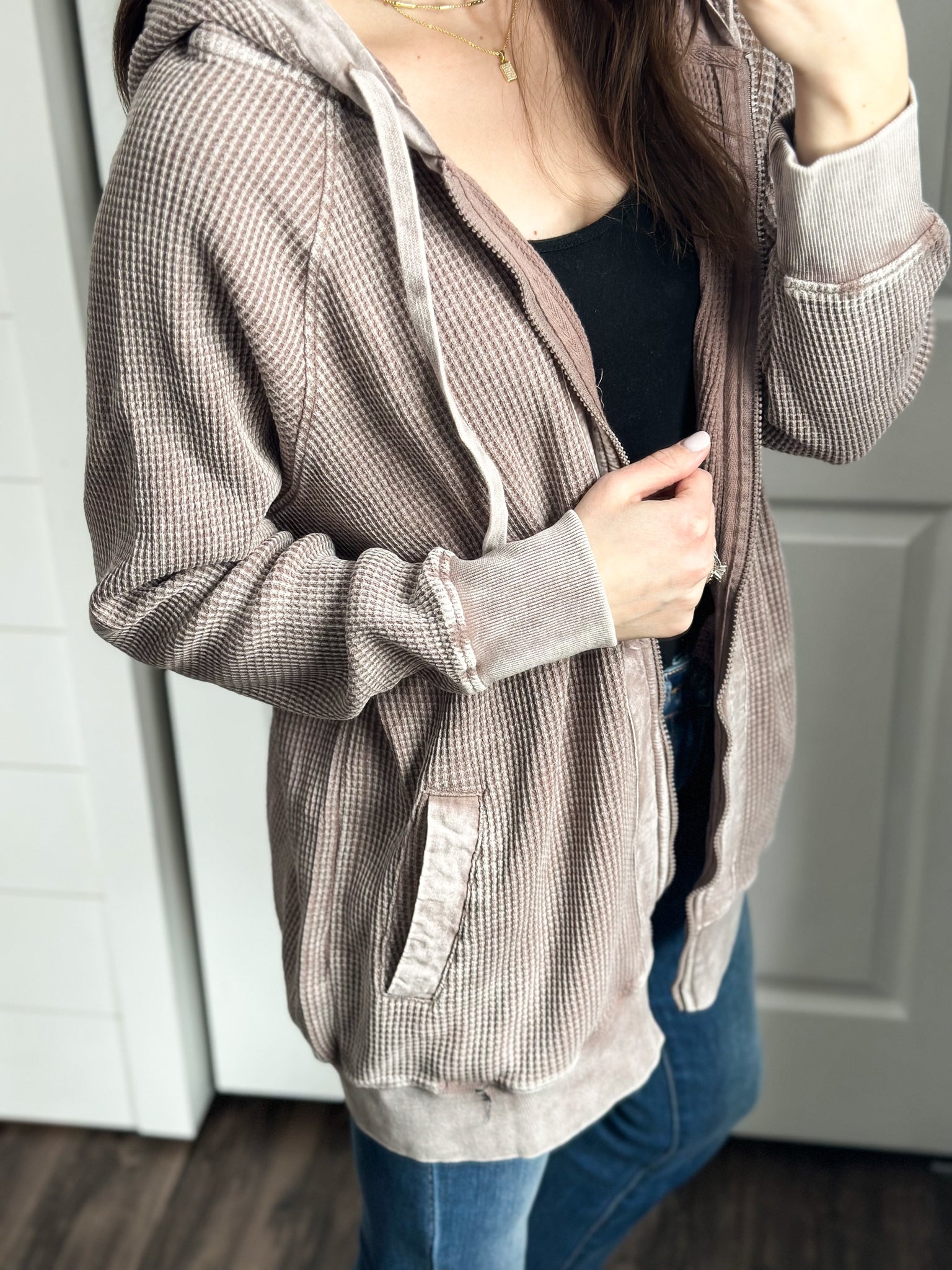 Aria Soft Waffle Full Zip [Mocha]