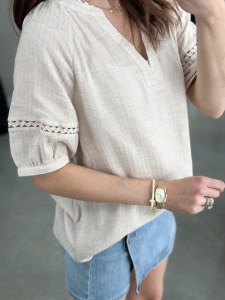 Lia Natural Soft Gauze Top