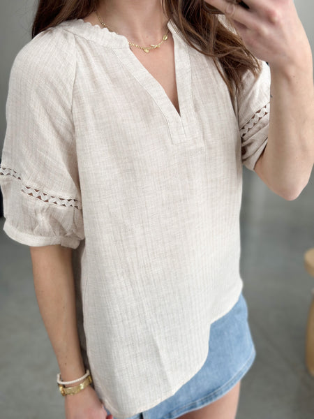 Lia Natural Soft Gauze Top
