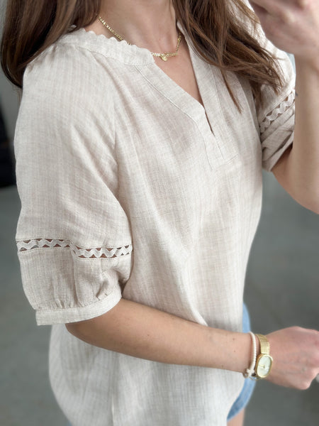 Lia Natural Soft Gauze Top
