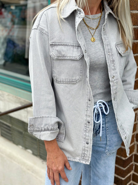 The Gray Light Wash Soft Denim Jacket