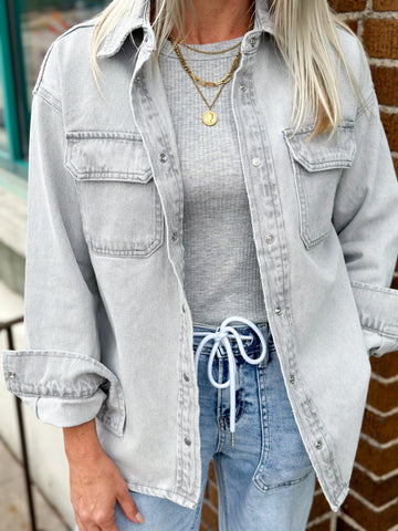The Gray Light Wash Soft Denim Jacket