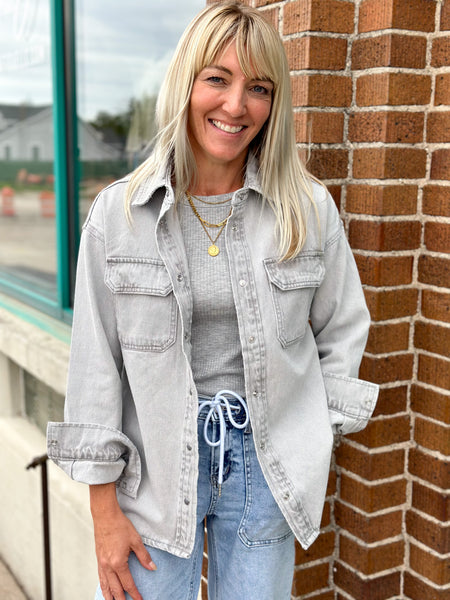 The Gray Light Wash Soft Denim Jacket