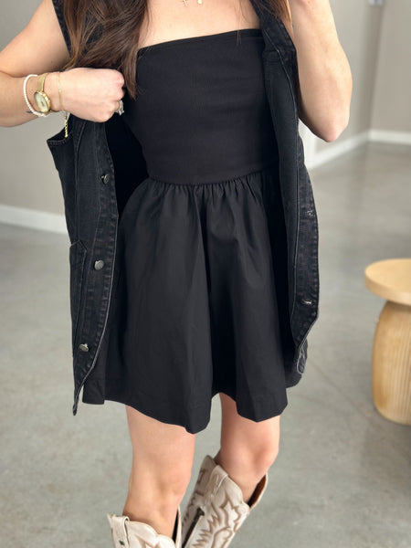 Nash Black Denim Vest