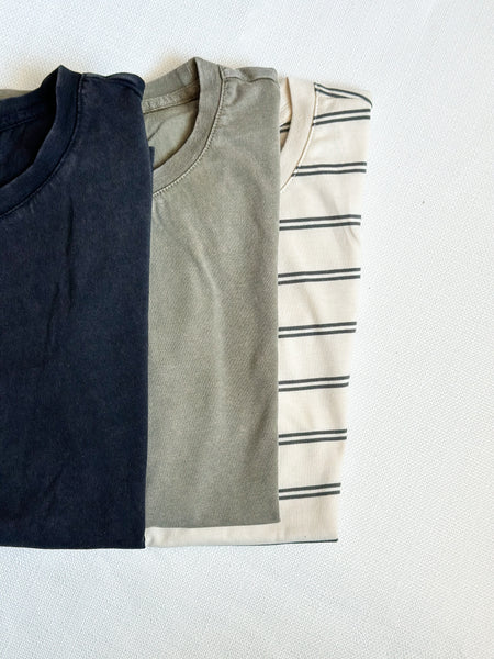 Vintage Summer T-shirts [stripes, olive, black]