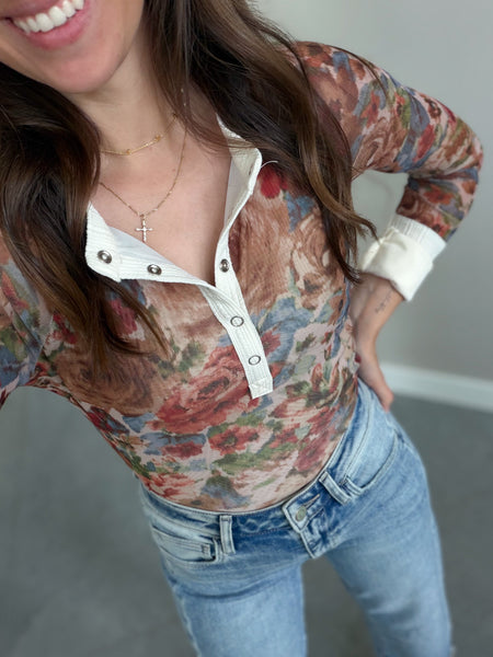 Transition Floral Henley