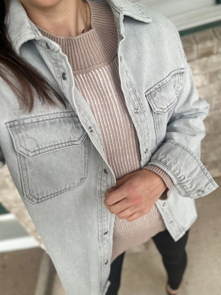 The Gray Light Wash Soft Denim Jacket