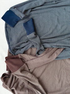 Breya Ribbed Buttery Soft Long Sleeve [Navy & Espresso]