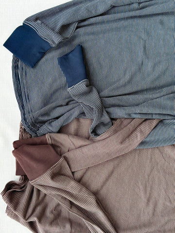 Breya Ribbed Buttery Soft Long Sleeve [Navy & Espresso]