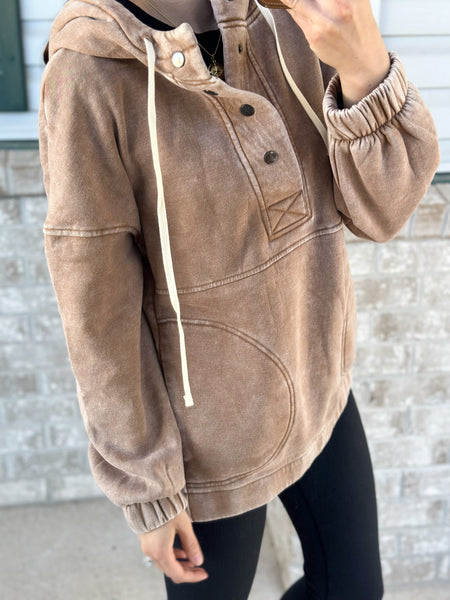 Fall Button Hoodie [Camel] [PRE-ORDER 1-2 weeks]