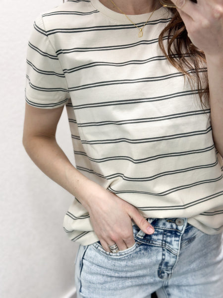 Vintage Summer T-shirts [stripes, olive, black]