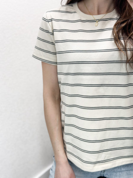 Vintage Summer T-shirts [stripes, olive, black]