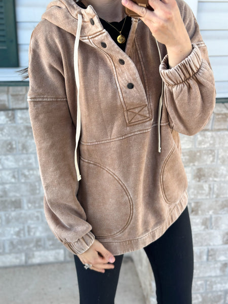 Fall Button Hoodie [Camel] [PRE-ORDER 1-2 weeks]