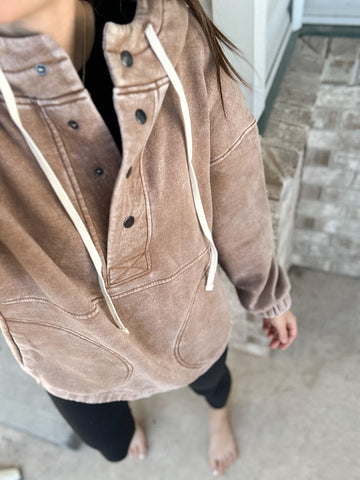 Fall Button Hoodie [Camel] [PRE-ORDER 1-2 weeks]