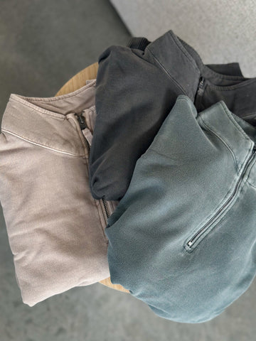 Good Mood Faded 1/4 Zips [taupe, olive, charcoal]*