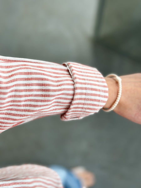 Mauve Stripe Button Down