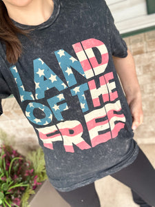 Land of the Free [black acid wash] CUSTOMER ORDER 1-2 weeks out