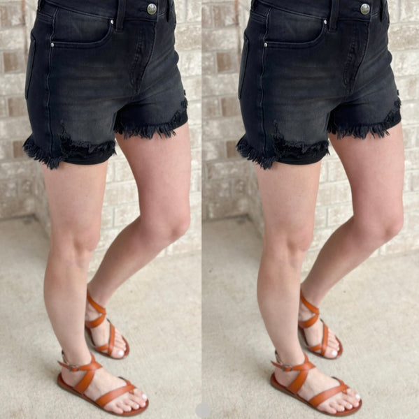 Bobber Black High Rise Shorts