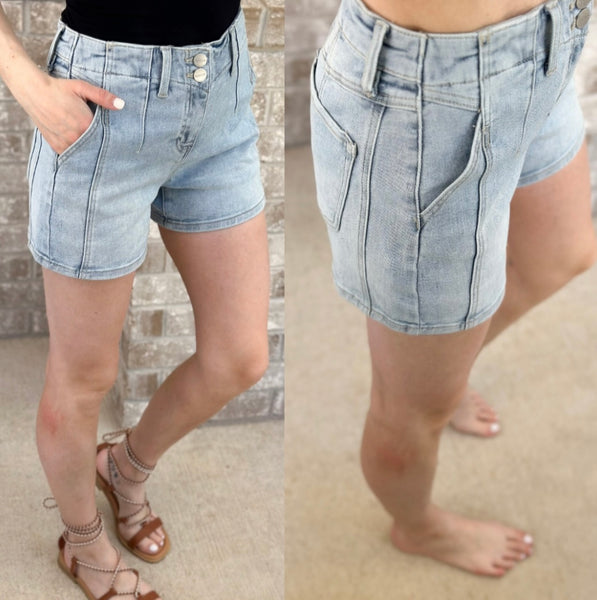 High Rise Western Detail Shorts