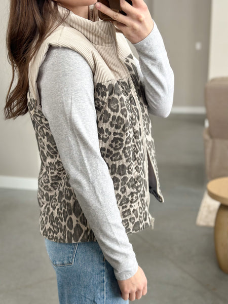 Neutral Leopard Vest