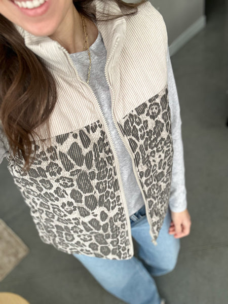 Neutral Leopard Vest