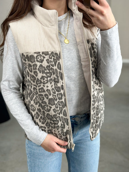 Neutral Leopard Vest
