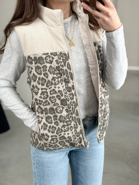 Neutral Leopard Vest