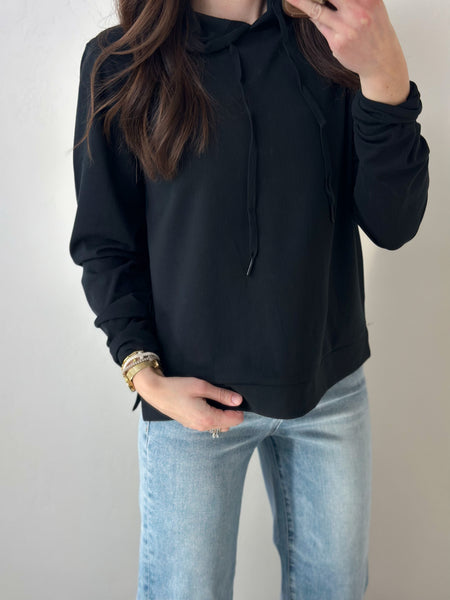 Lux Buttery Microribbed Hoodie [black & royal]