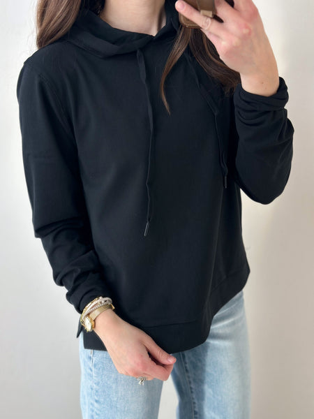 Lux Buttery Microribbed Hoodie [black & royal]