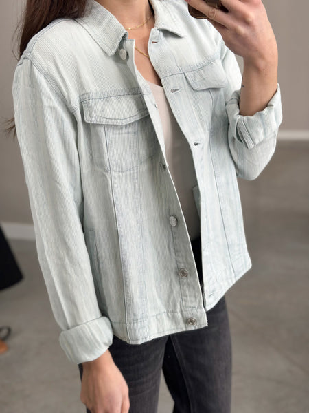 Micro Pinstripe BUTTER Soft Denim Jacket