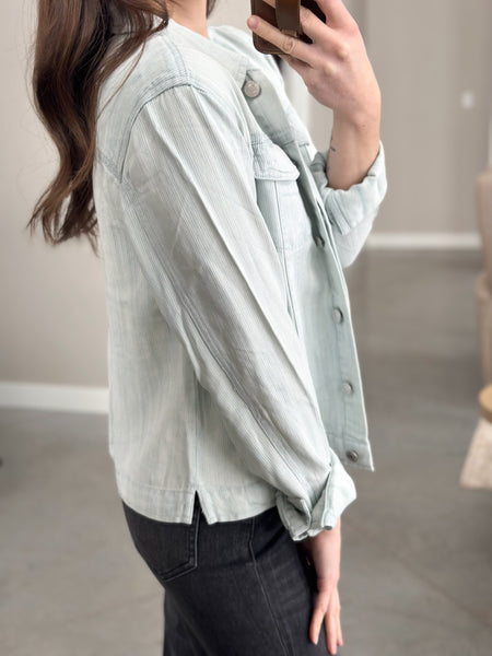 Micro Pinstripe BUTTER Soft Denim Jacket