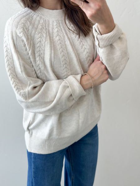 Detailed Neutral Soft Crew Knit