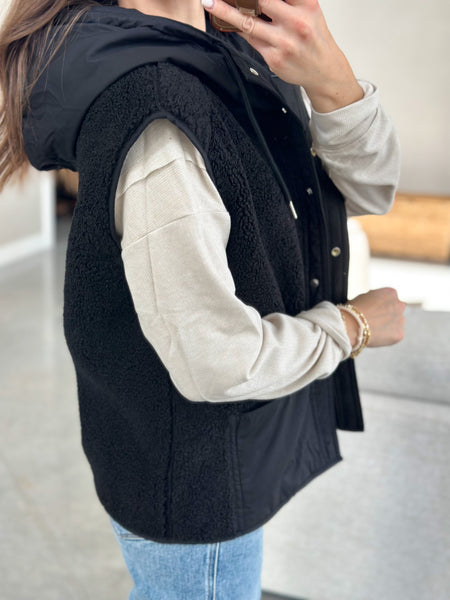 Brisk Black Hooded Vest