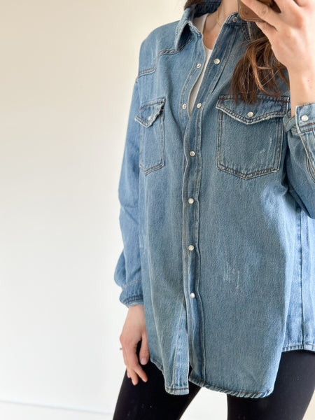 Kick Back Denim Button Down