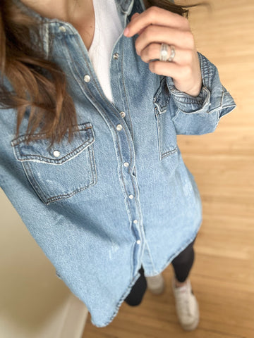 Kick Back Denim Button Down