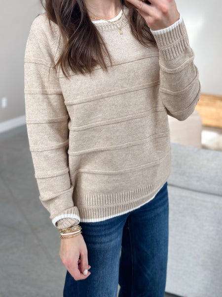 Twinkle Texture Butter Knit [taupe & gray]